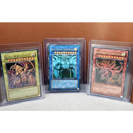 Yu-Gi-Oh Egyptian God Card Set Secret Rare Slifer GBI-001 Obelisk 002 Ra 003